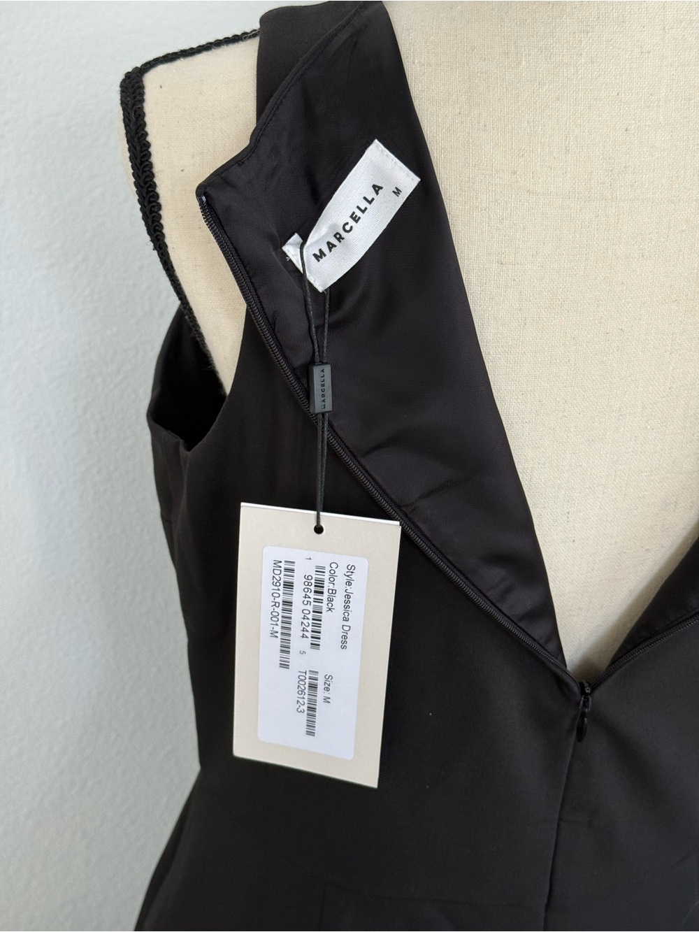 NWT Marcella Jessica Dress Black Mini Dress With Pockets Size M - Picture 3 of 10